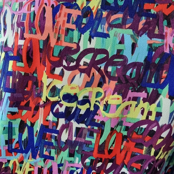 Fresh Fx Graffiti Print 'LOVE ICE CREAM' Lightweight Colourful Zip-Up Jacket - Picture 5 of 9